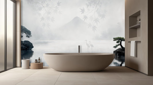 Minimalist Gray wallpaper for Bathroom