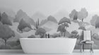 Banyo için Minimalist Gri duvar kağıdı