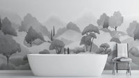 Banyo için Minimalist Gri duvar kağıdı