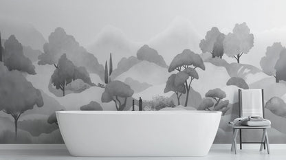 Minimalist Gray wallpaper for Bathroom