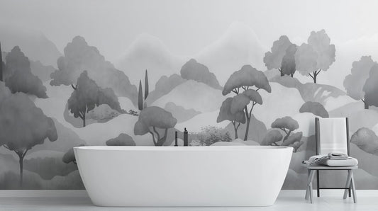 Minimalist Gray wallpaper for Bathroom