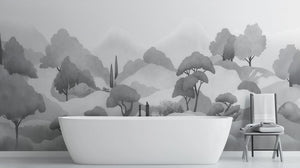 Minimalist Gray wallpaper for Bathroom