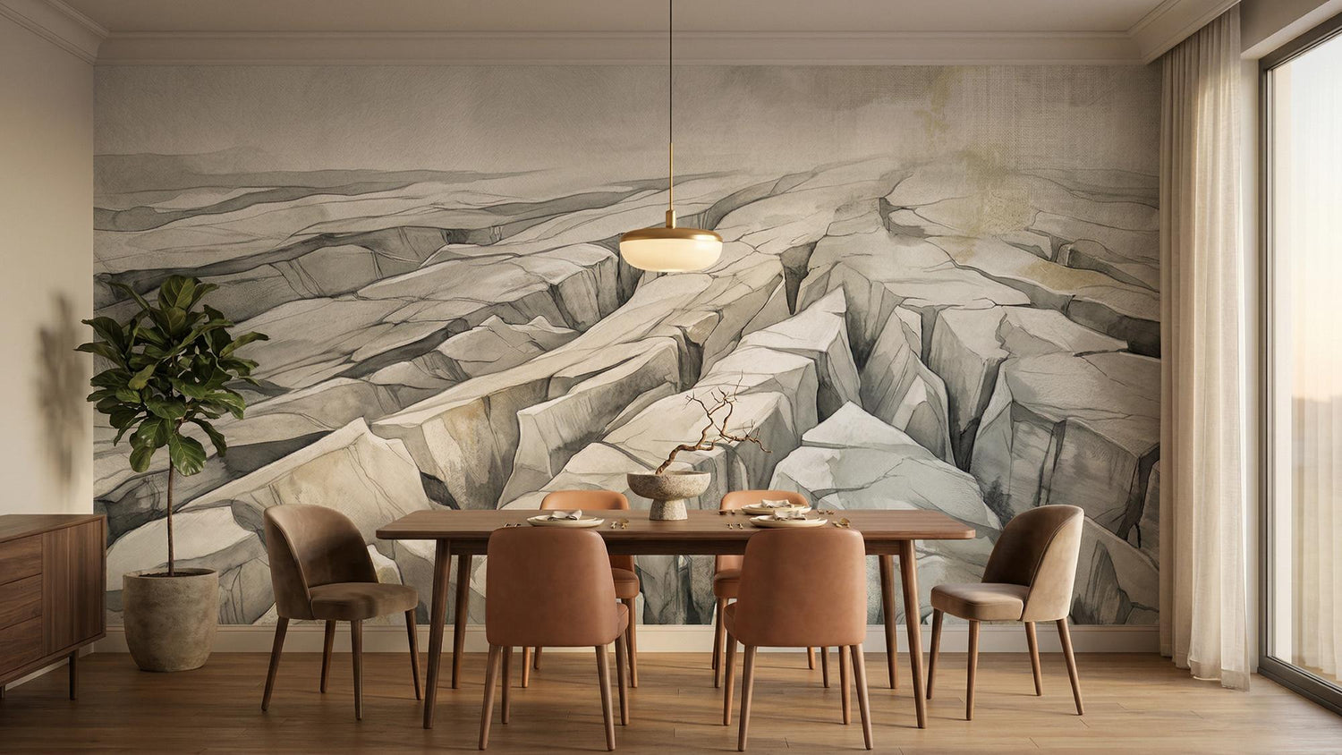 Modern Gray wallpaper for Dining Room