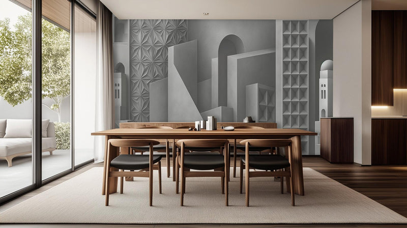 Modern Gray wallpaper for Dining Room