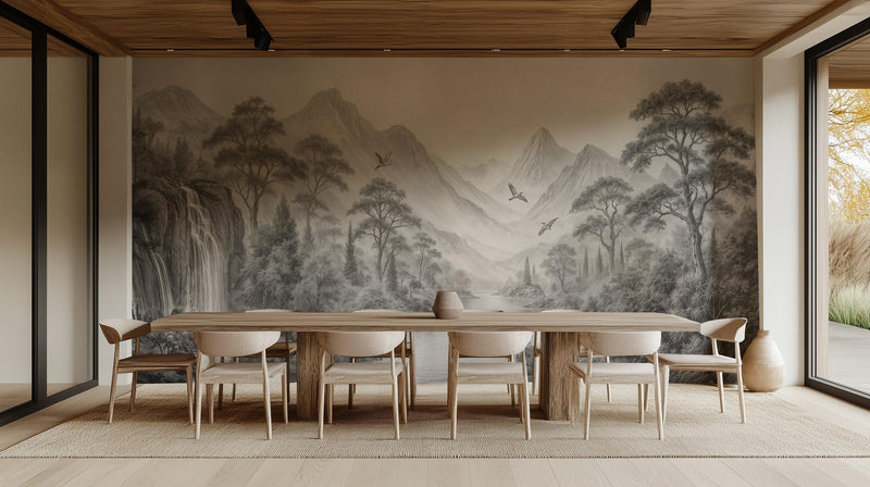 Modern Gray wallpaper for Dining Room