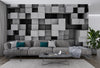 Dimensional Concrete Block Wallpaper