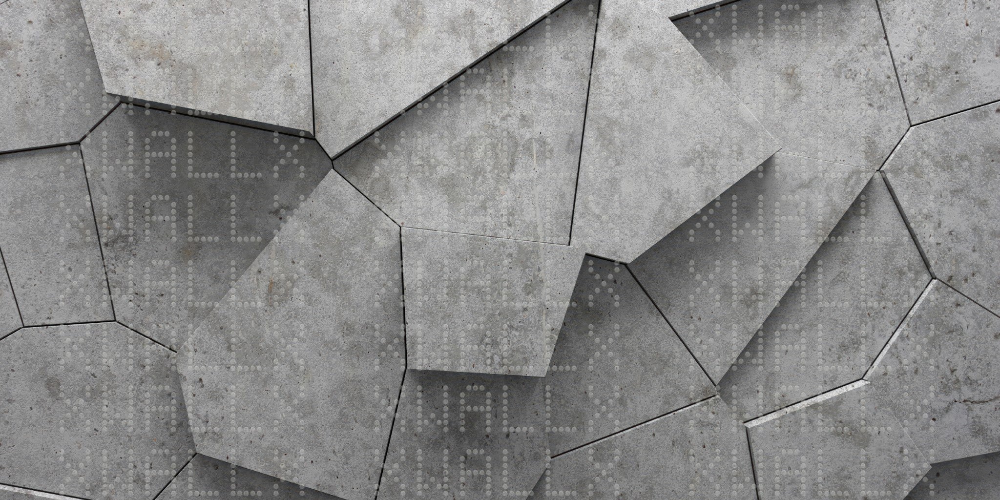 Geometrik Beton Mozaik Duvar Kağıdı