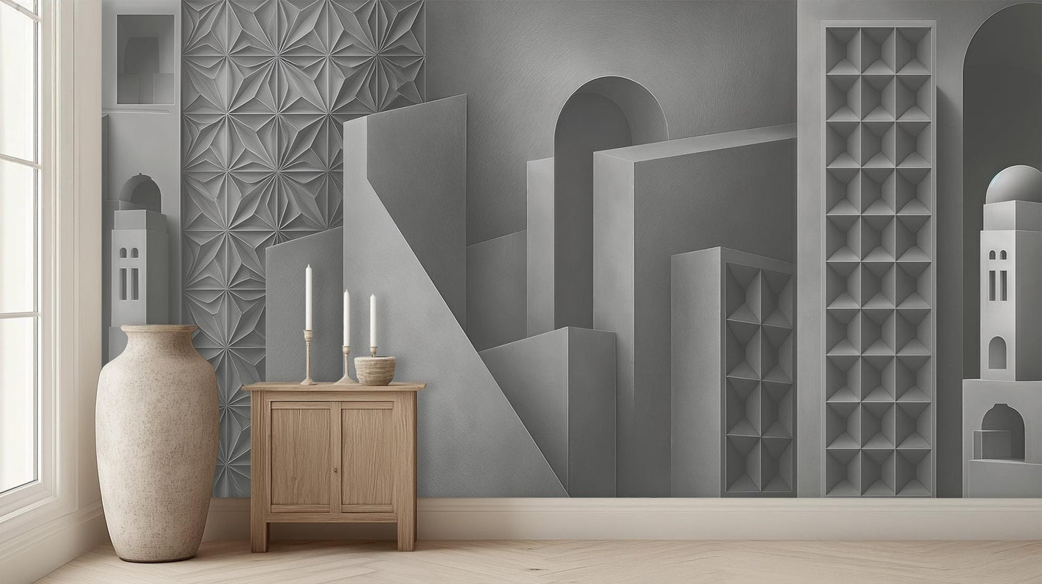 Modern Gray wallpaper for Living Room