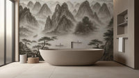 Banyo için Geleneksel Gri duvar kağıdı