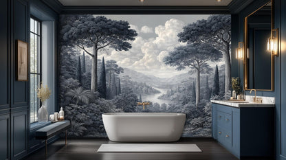 Traditional Gray wallpaper for Bathroom