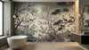 Moonlit Crane Garden Wallpaper