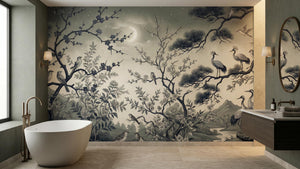 Traditional Gray wallpaper for Bathroom