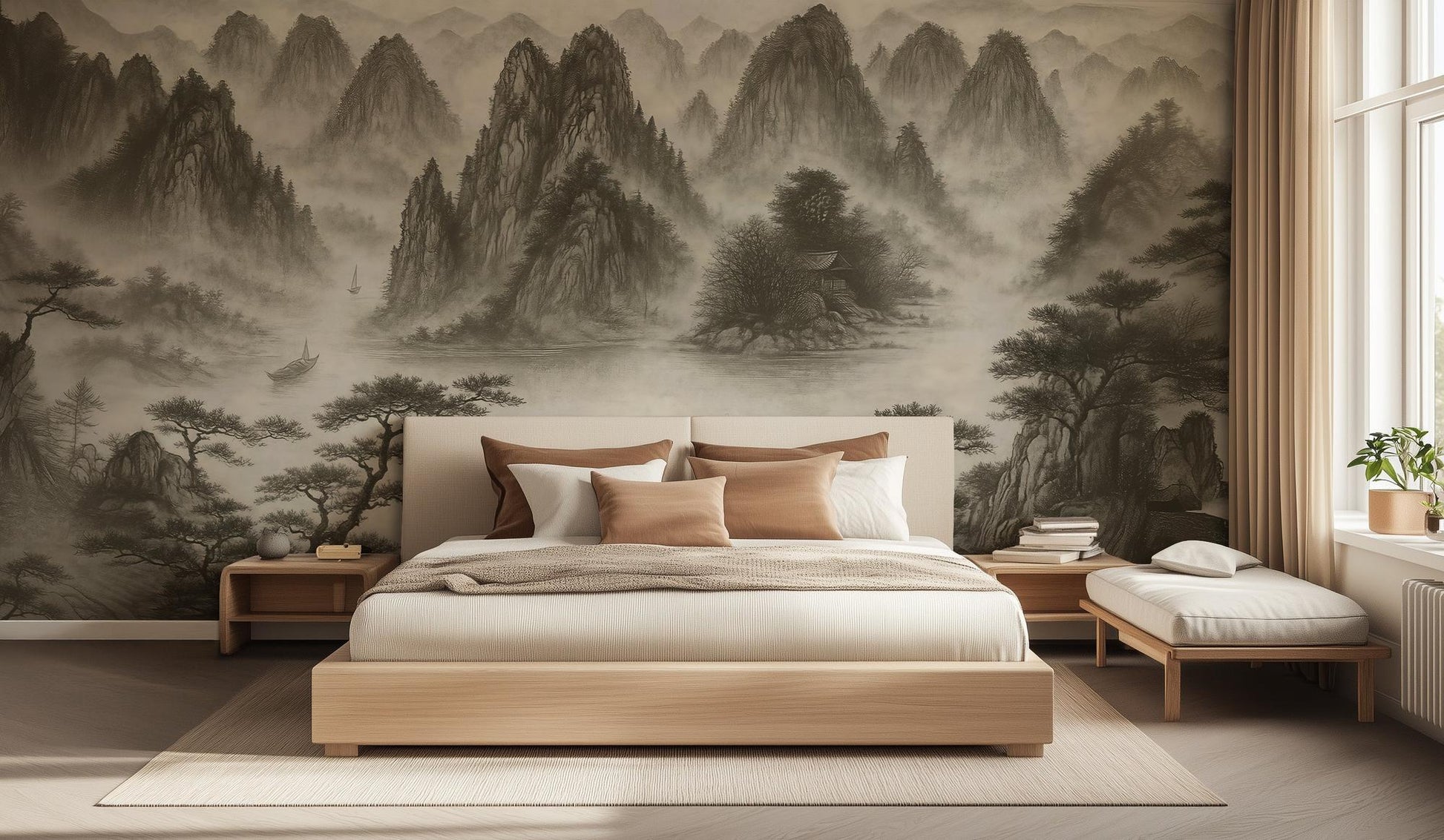Traditional Gray wallpaper for Bedroom