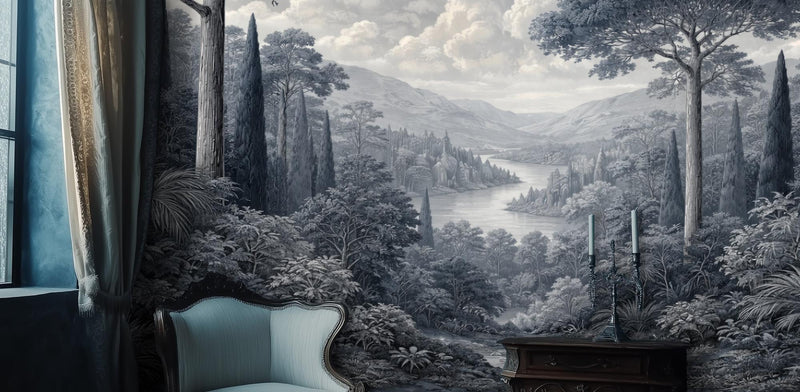 Traditional Gray wallpaper for Bedroom