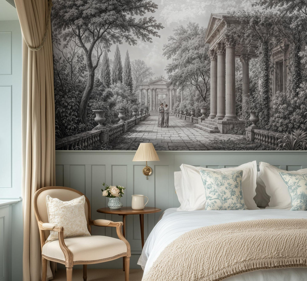 Traditional Gray wallpaper for Bedroom