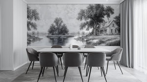 Traditional Gray wallpaper for Dining Room