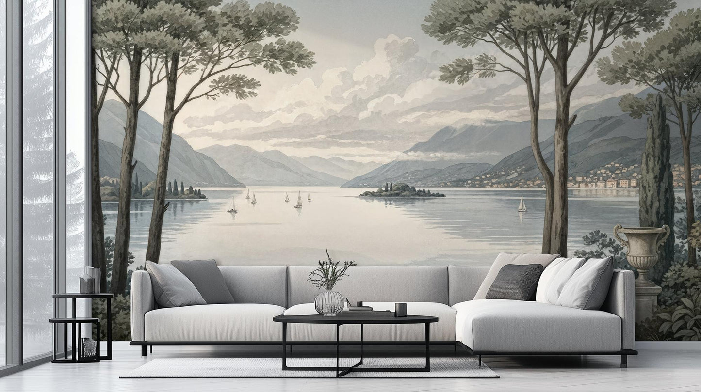 Traditional Gray wallpaper for Living Room