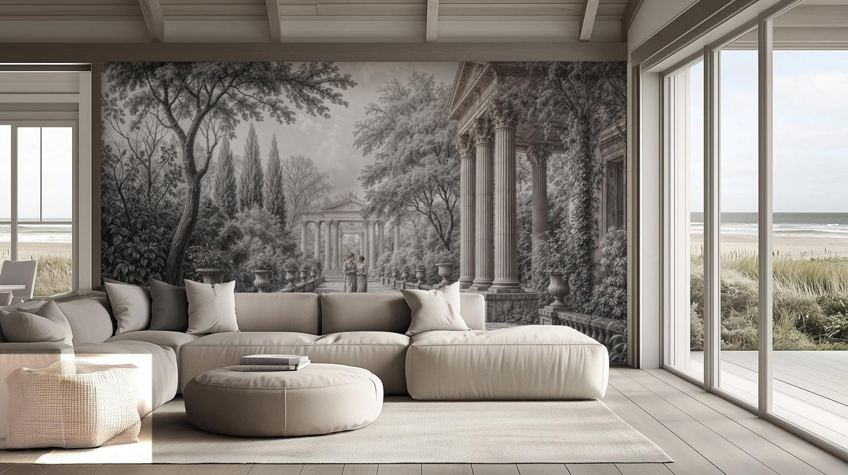 Traditional Gray wallpaper for Living Room