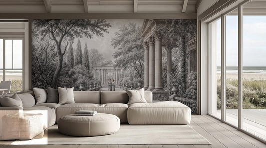 Traditional Gray wallpaper for Living Room