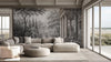 Monochrome Garden Pathway Wallpaper