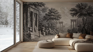 Traditional Gray wallpaper for Living Room