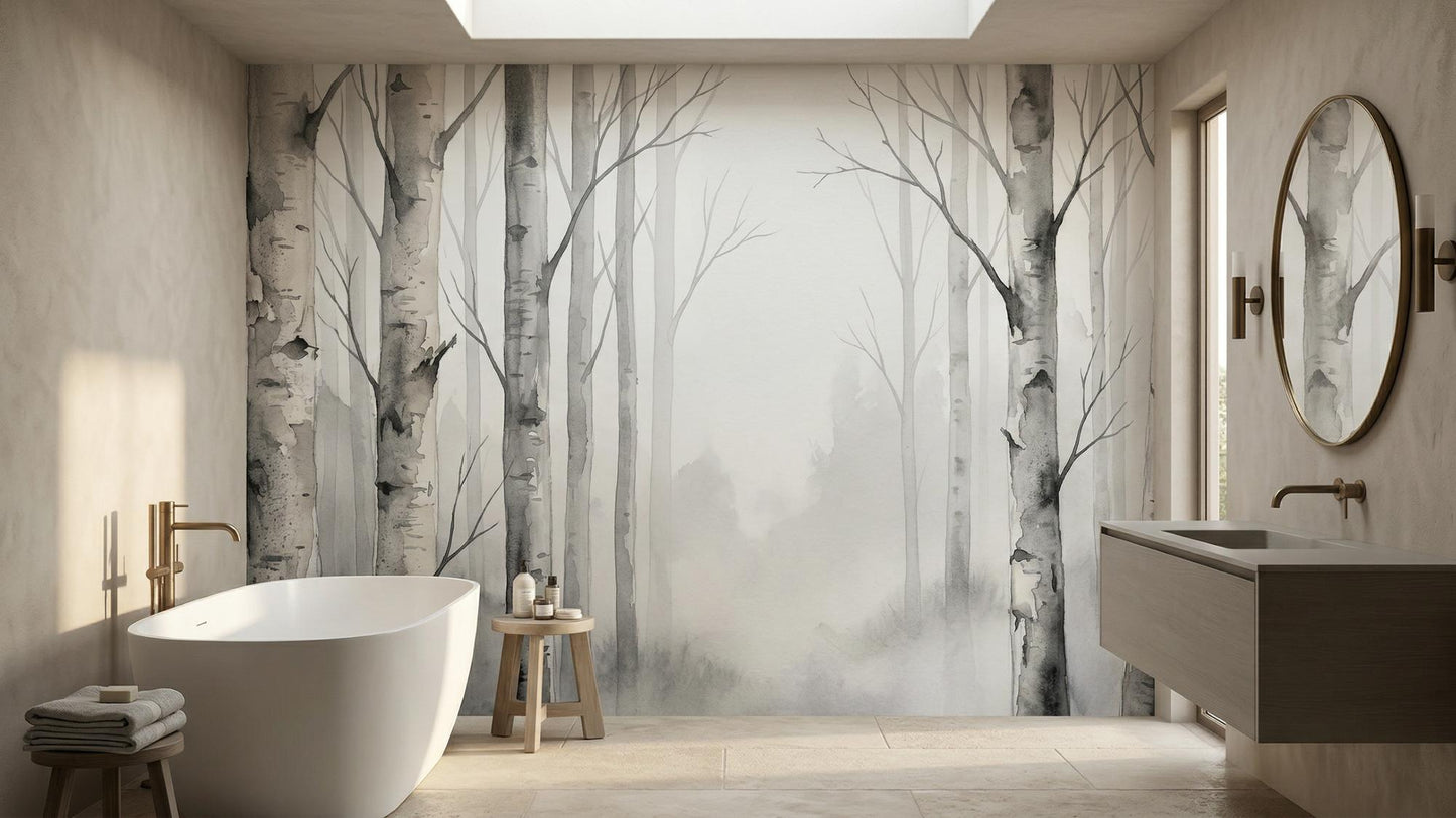 Watercolor Gray wallpaper for Bathroom