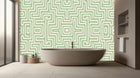 Abstract Green wallpaper for Bathroom