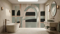 Banyo için Soyut Yeşil duvar kağıdı