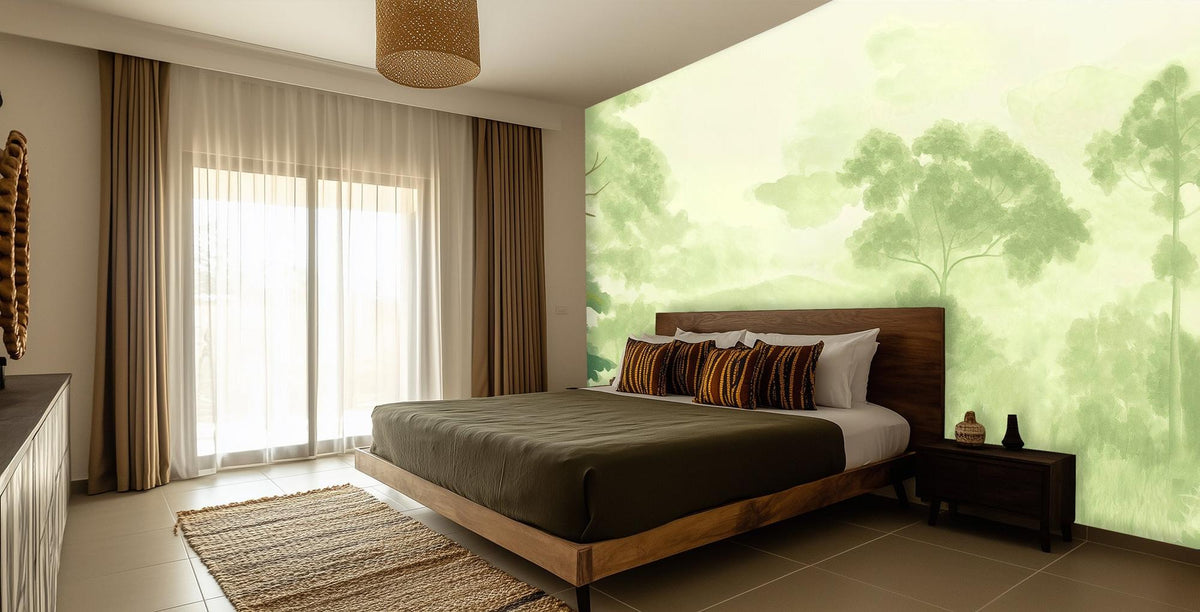 Abstract Green wallpaper for Bedroom