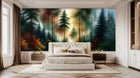 Abstract Green wallpaper for Bedroom