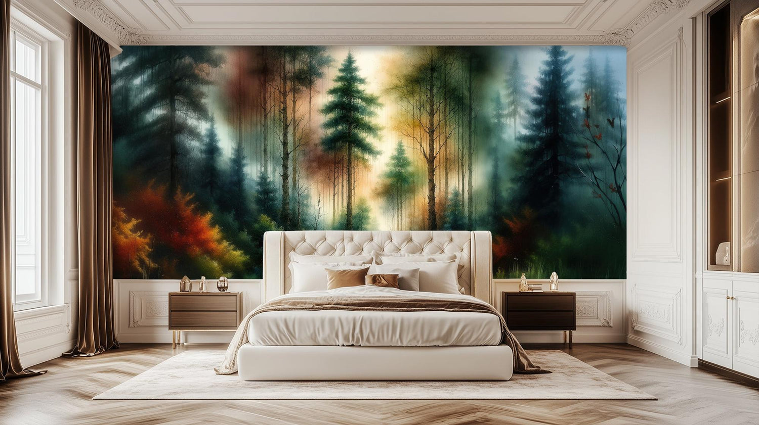 Abstract Green wallpaper for Bedroom