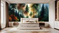 Abstract Green wallpaper for Bedroom