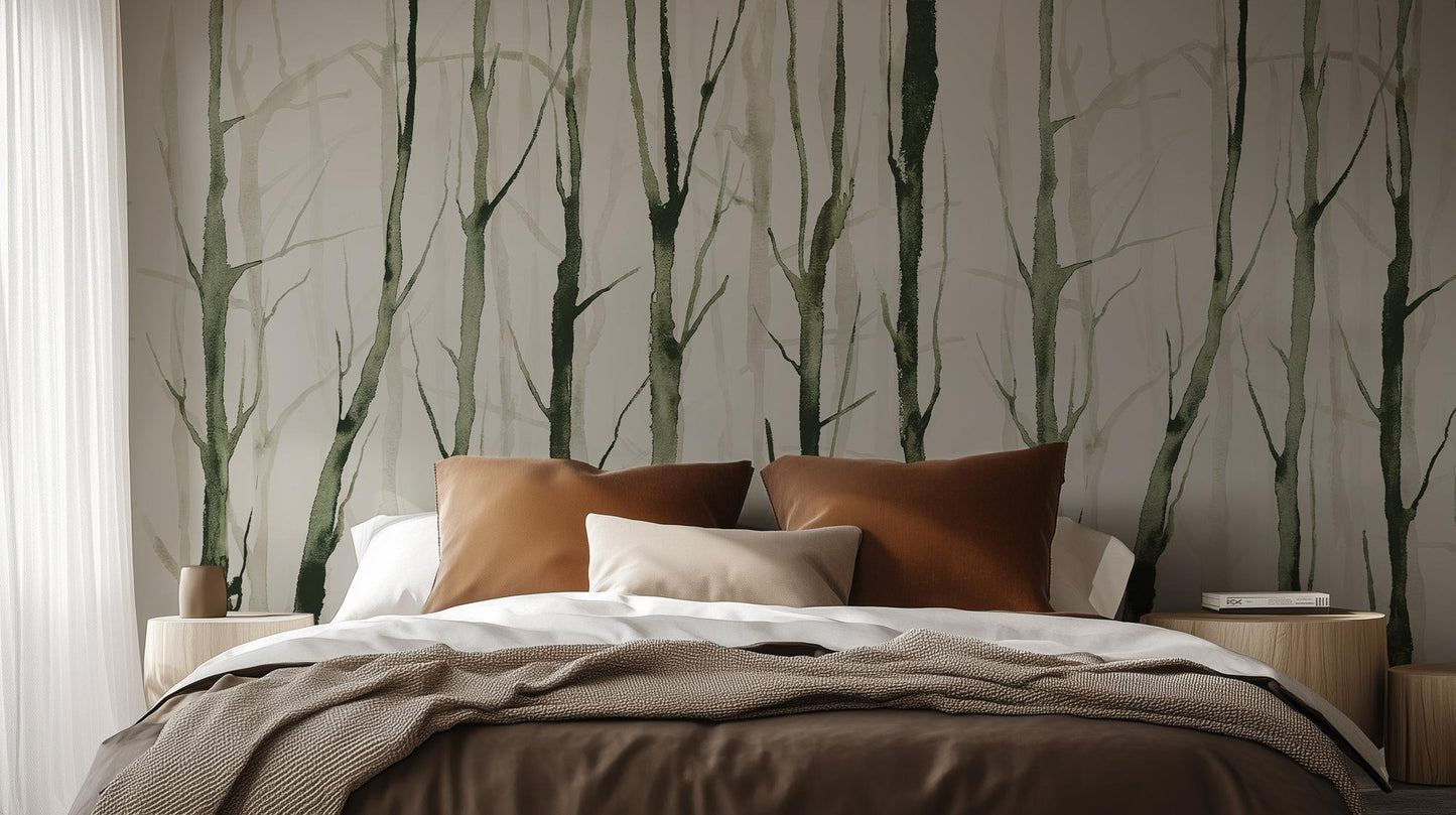Abstract Green wallpaper for Bedroom