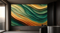 Abstract Green wallpaper for Living Room