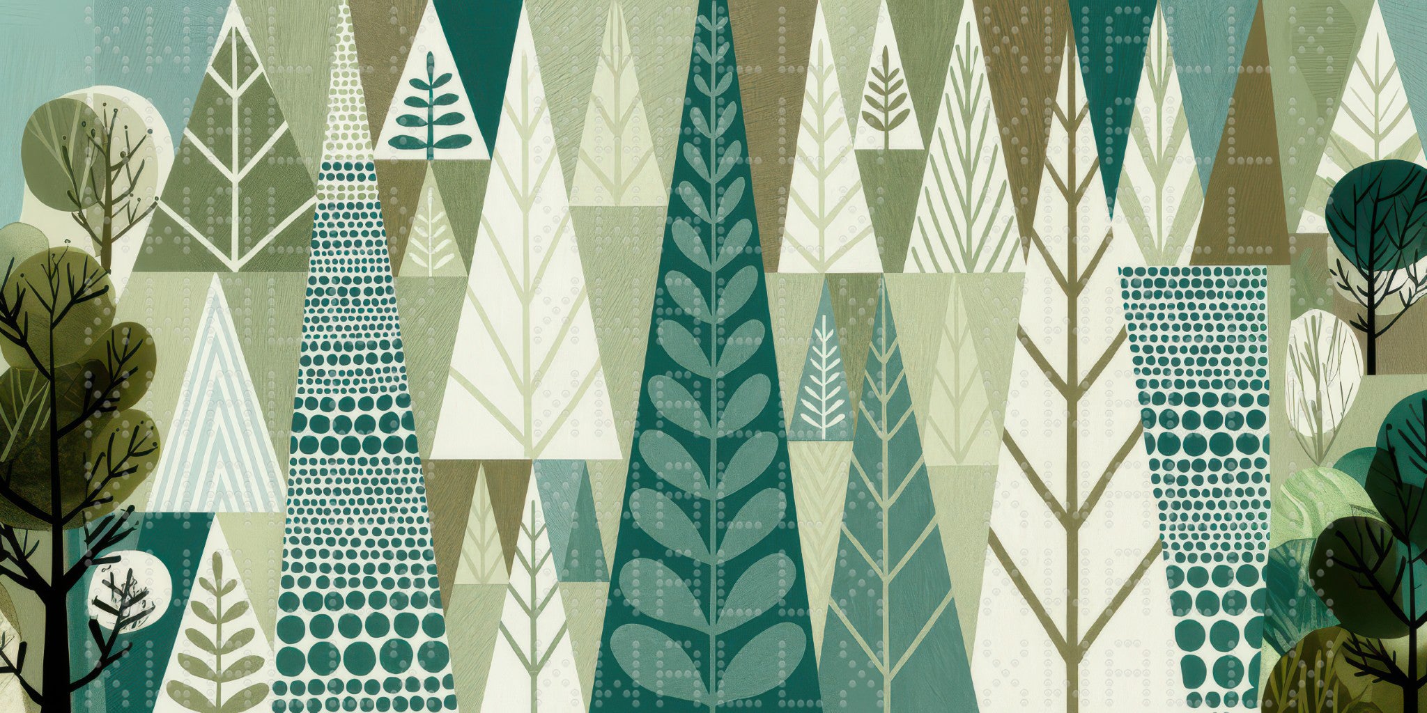 Geometric Forest Pattern Wallpaper