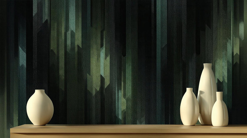 Abstract Green wallpaper for Living Room