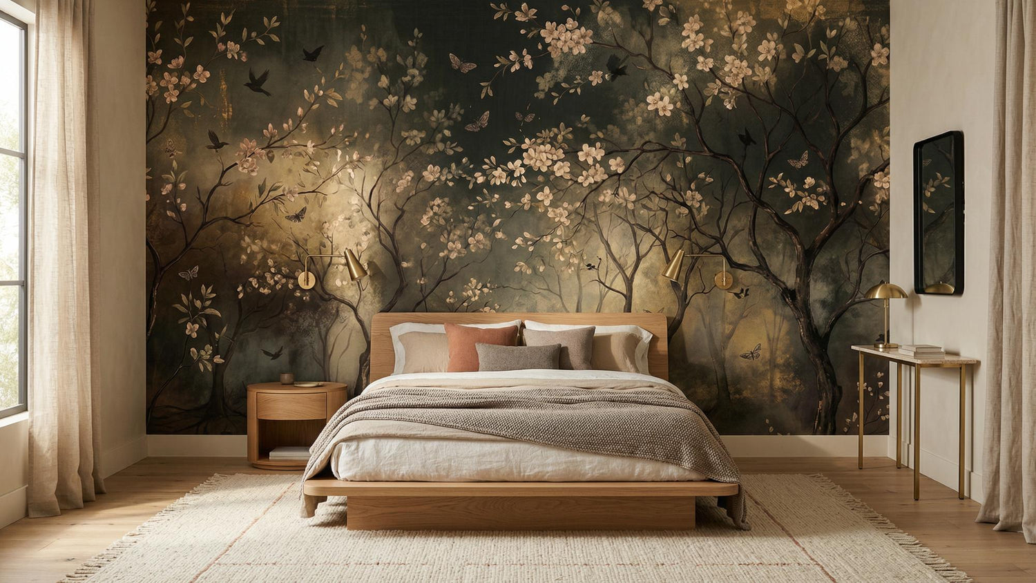 Art Nouveau Green wallpaper for Bedroom
