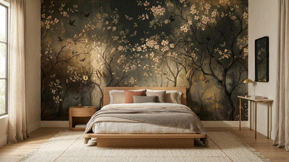 Art Nouveau Green wallpaper for Bedroom