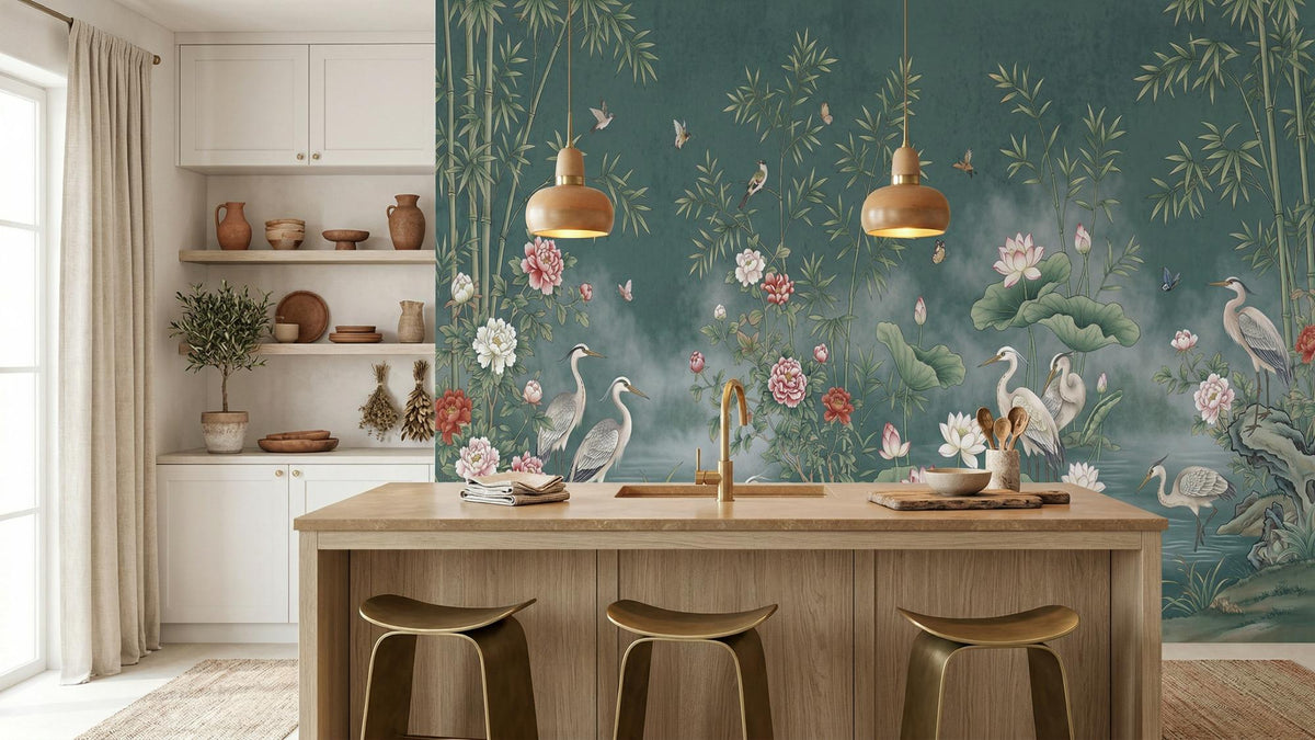 Botanical Green wallpaper for Kitchen