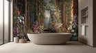 Contemporary Green wallpaper for Bathroom