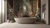 Contemporary Green wallpaper for Bathroom