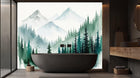 Contemporary Green wallpaper for Bathroom