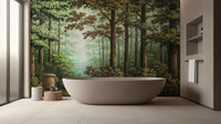 Contemporary Green wallpaper for Bathroom