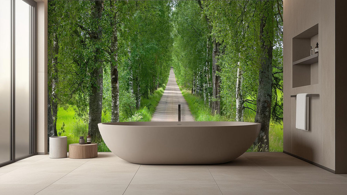 Contemporary Green wallpaper for Bathroom