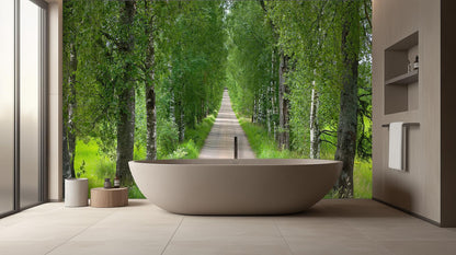 Contemporary Green wallpaper for Bathroom