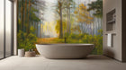 Contemporary Green wallpaper for Bathroom