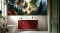 Contemporary Green wallpaper for Bathroom
