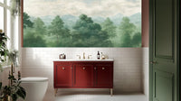 Banyo için Çağdaş Yeşil duvar kağıdı