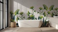 Banyo için Çağdaş Yeşil duvar kağıdı