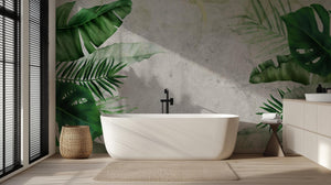 Contemporary Green wallpaper for Bathroom
